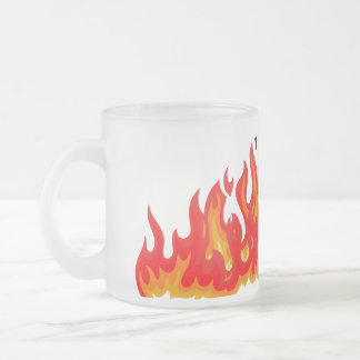 "This is fine" (schwarz + fire and flames) Mattglastasse