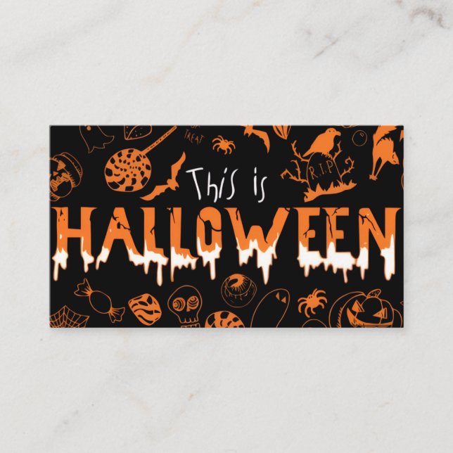 "This is Halloween – Spooky Style for the Bold🎃" Visitenkarte (Vorderseite)