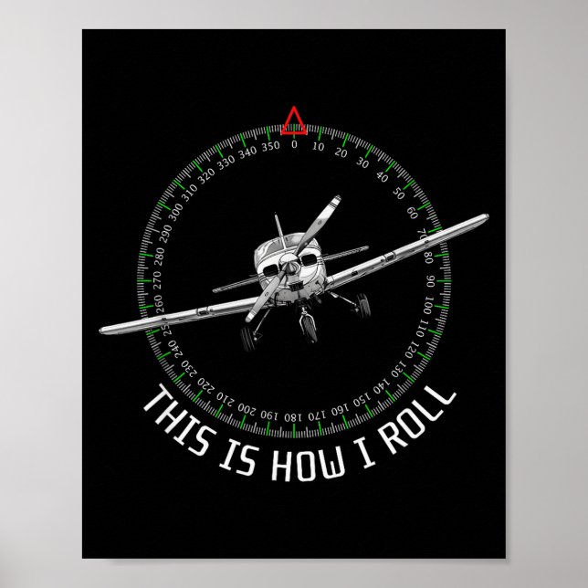 This Is How I Roll Funny Lot Aviation Airplane  Poster (Vorne)