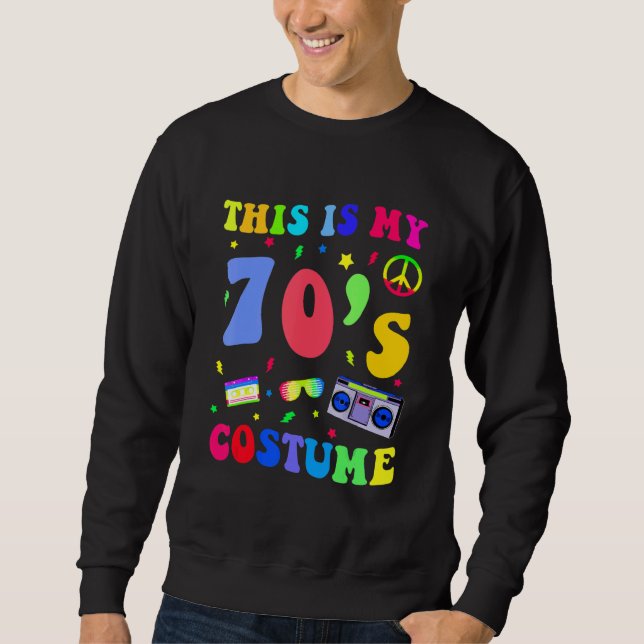 This is My 70s Costume  Groovy Hippie Peace Hallow Sweatshirt (Vorderseite)