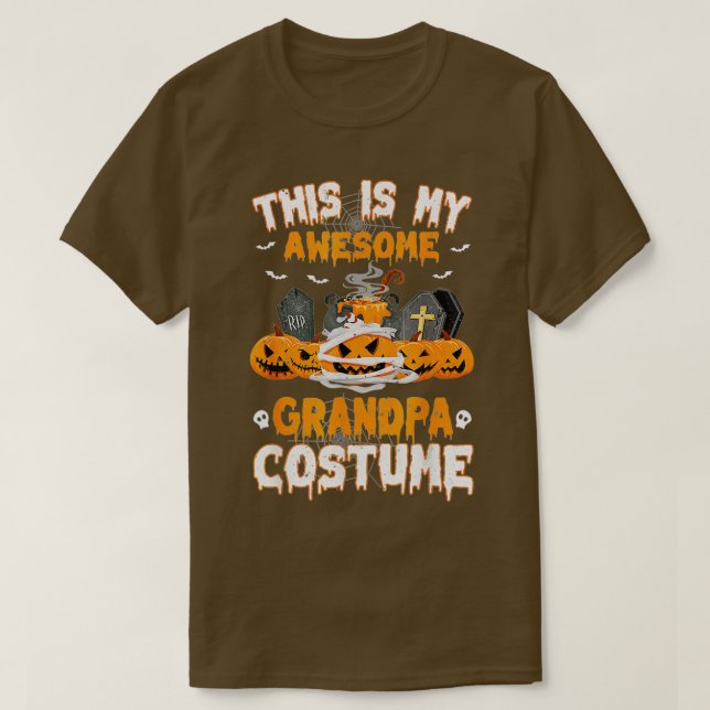 This Is My Awesome Grandpa Costume Scary Pumpkin H T-Shirt (Design vorne)