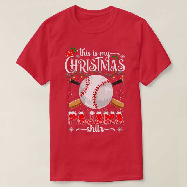 This Is My Christmas Baseball Pajama For Boys Men  T-Shirt (Design vorne)