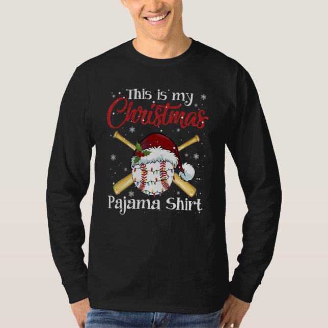 This Is My Christmas Baseball Pajama  For Boys Men T-Shirt (Vorderseite)