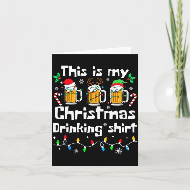 This Is My Christmas Beer Drinking Funny Party Xma Karte (Vorderseite)