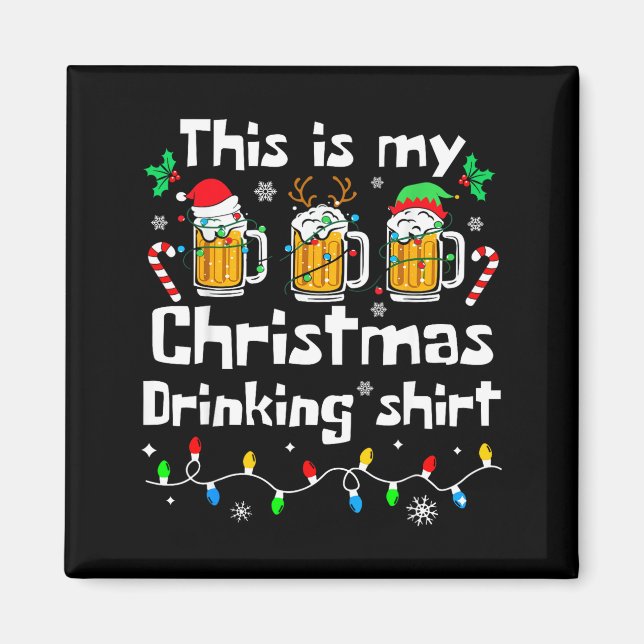 This Is My Christmas Beer Drinking Funny Party Xma Magnet (Vorne)