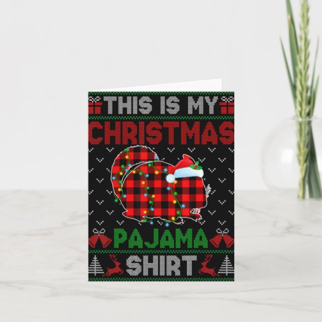 This Is My Christmas Chinchilla Pajama Xmas Light  Karte (Vorderseite)