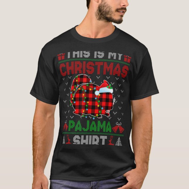 This Is My Christmas Chinchilla Pajama Xmas Light  T-Shirt (Vorderseite)