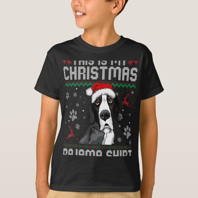 This Is My Christmas Dane Dog Pajama Merry Xmas T  T-Shirt (Vorderseite)
