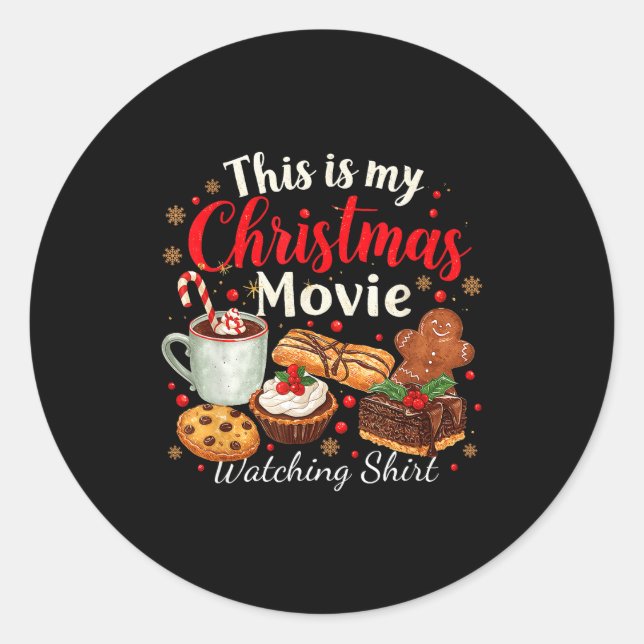This Is My Christmas Movie Watching Design  Runder Aufkleber (Vorderseite)