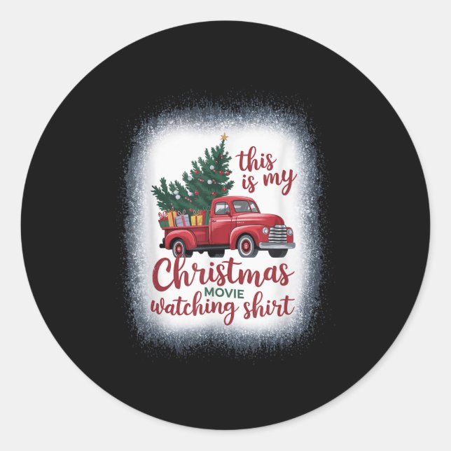 This Is My Christmas Movie Watching  Runder Aufkleber (Vorderseite)