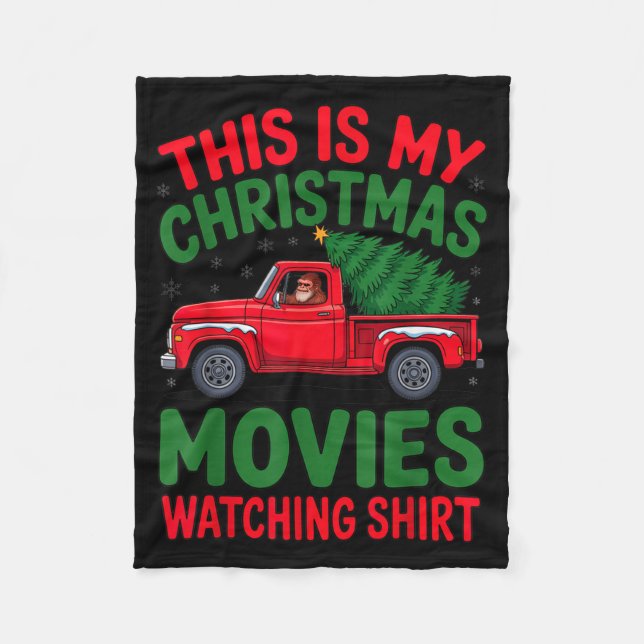 This Is My Christmas Movie Watching Shirt Bigfoot  Fleecedecke (Vorderseite)