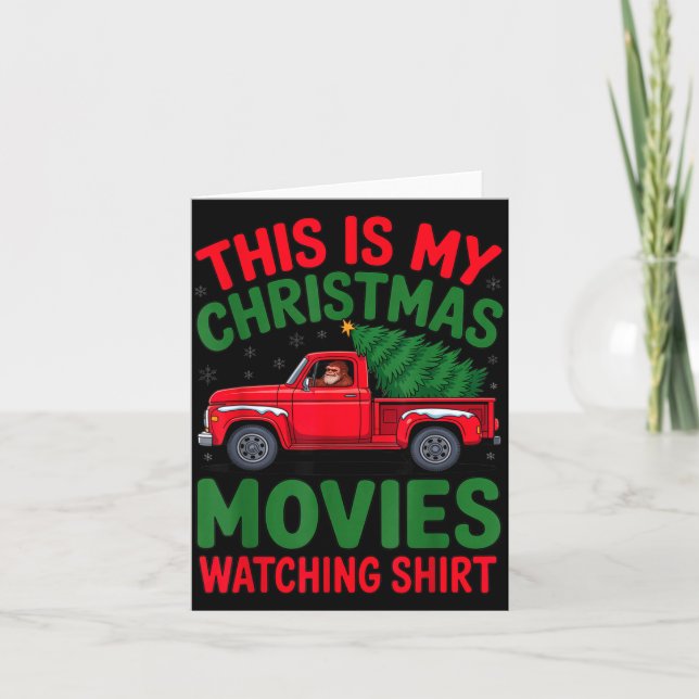 This Is My Christmas Movie Watching Shirt Bigfoot  Karte (Vorderseite)