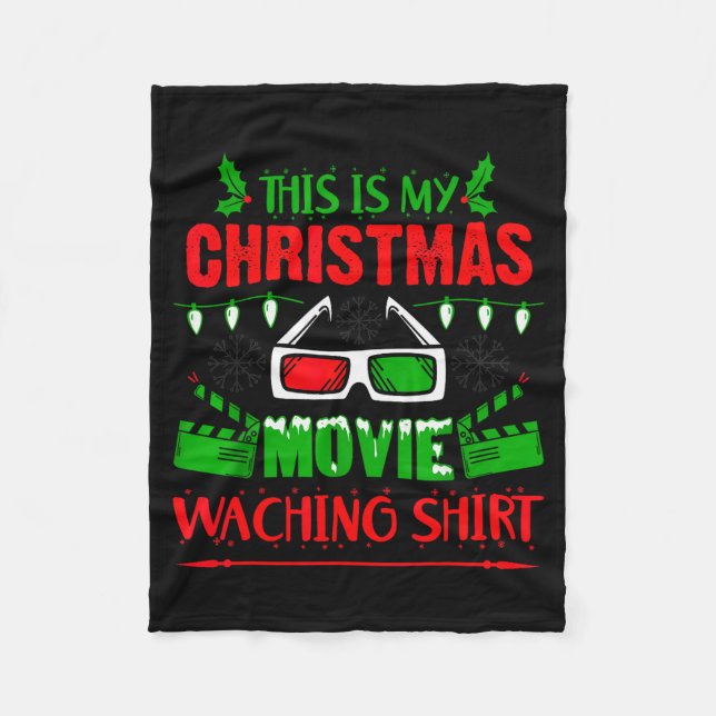 This Is My Christmas Movie Watching Shirt - Funny  Fleecedecke (Vorderseite)