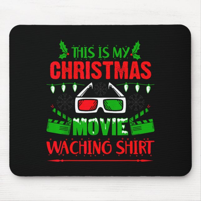 This Is My Christmas Movie Watching Shirt - Funny  Mousepad (Vorne)