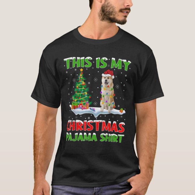 This Is My Christmas Pajama Akita Inu Dog Christma T-Shirt (Vorderseite)