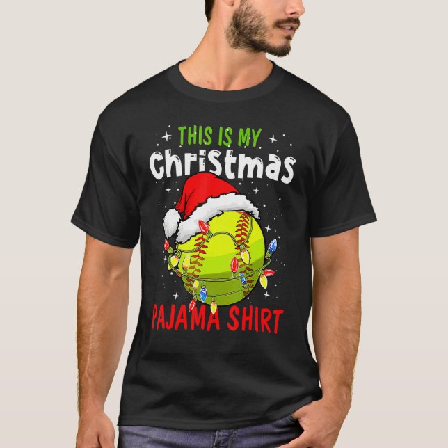 This Is My Christmas Pajama Baseball Softball T-Shirt (Vorderseite)