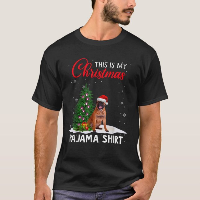 This Is My Christmas Pajama Bullmastiff Xmas Dog L T-Shirt (Vorderseite)