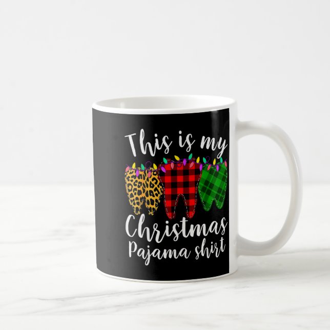 This Is My Christmas Pajama Christmas Teeth Leopar Kaffeetasse (Rechts)
