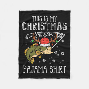 This Is My Christmas Pajama Fishing Xmas Dad Men Fleecedecke