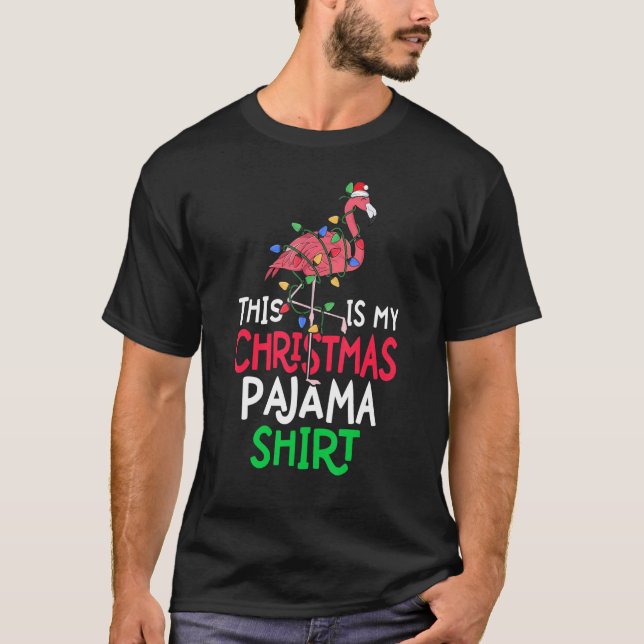 This Is My Christmas Pajama  Flamingo  Xmas T-Shirt (Vorderseite)