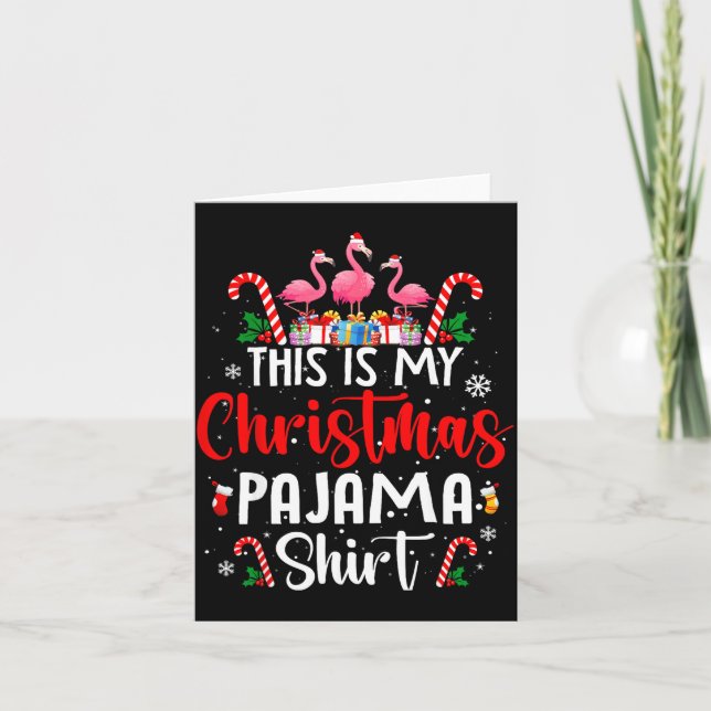 This Is My Christmas Pajama Flamingos Holiday Fun  Karte (Vorderseite)
