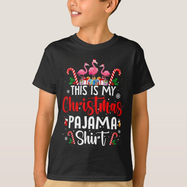 This Is My Christmas Pajama Flamingos Holiday Fun  T-Shirt (Vorderseite)
