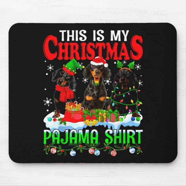 This Is My Christmas Pajama Funny Dachshund Dog Lo Mousepad (Vorne)