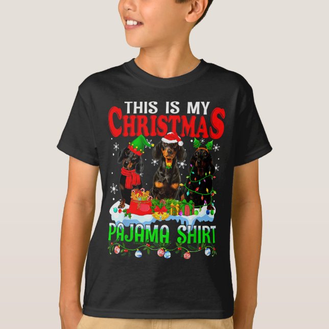 This Is My Christmas Pajama Funny Dachshund Dog Lo T-Shirt (Vorderseite)