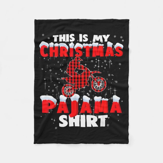 This Is My Christmas Pajama Funny Dirt Bike Motocr Fleecedecke (Vorderseite)