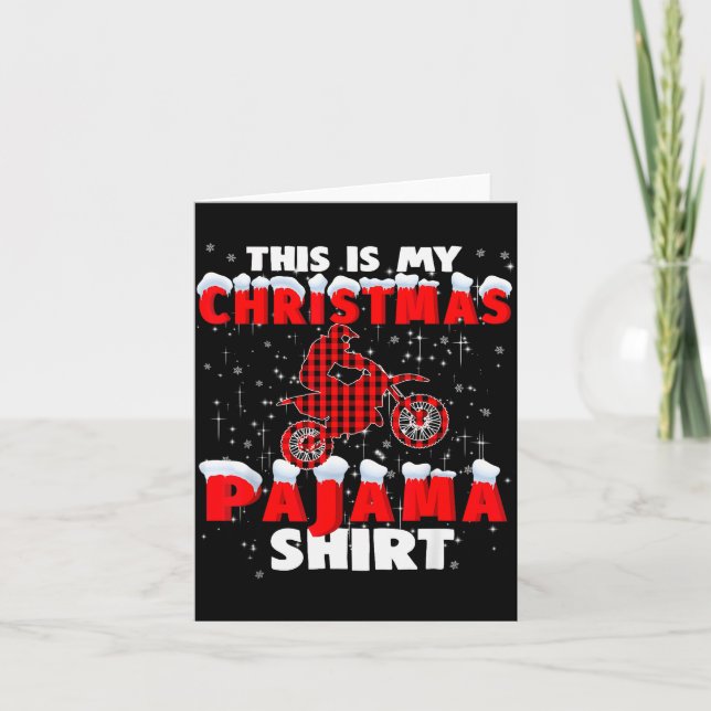 This Is My Christmas Pajama Funny Dirt Bike Motocr Karte (Vorderseite)