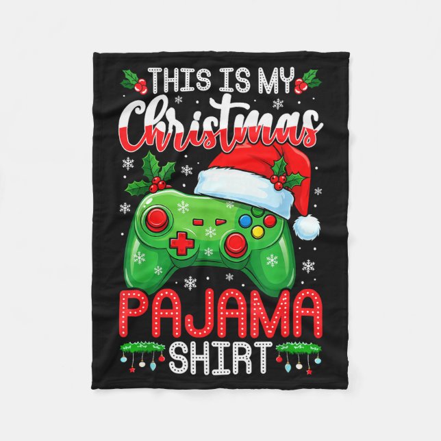 This Is My Christmas Pajama Funny Video Gamer Boys Fleecedecke (Vorderseite)