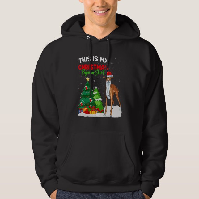 This Is My Christmas Pajama  Greyhound Dog Owner Hoodie (Vorderseite)