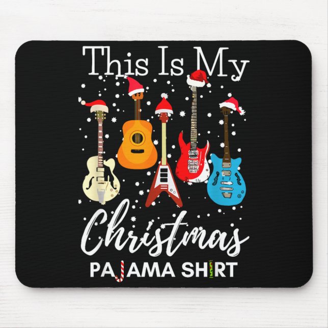 This Is My Christmas Pajama Guitar Guitarist Music Mousepad (Vorne)