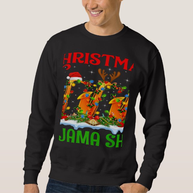 This Is My Christmas Pajama Lights Saxophone Chris Sweatshirt (Vorderseite)