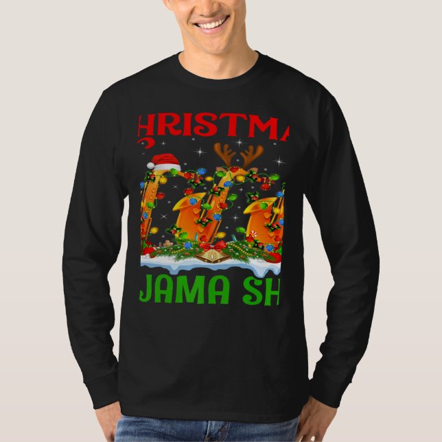 This Is My Christmas Pajama Lights Saxophone Chris T-Shirt (Vorderseite)