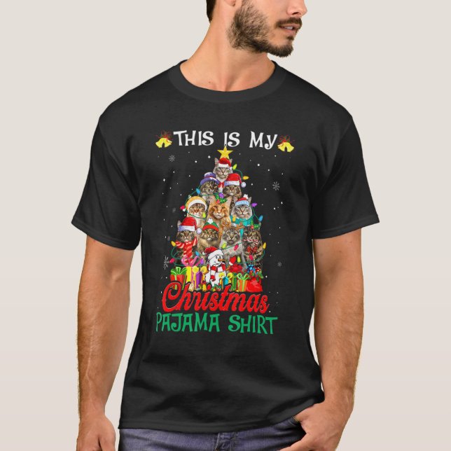 This Is My Christmas Pajama  Maine Coon Tree T-Shirt (Vorderseite)