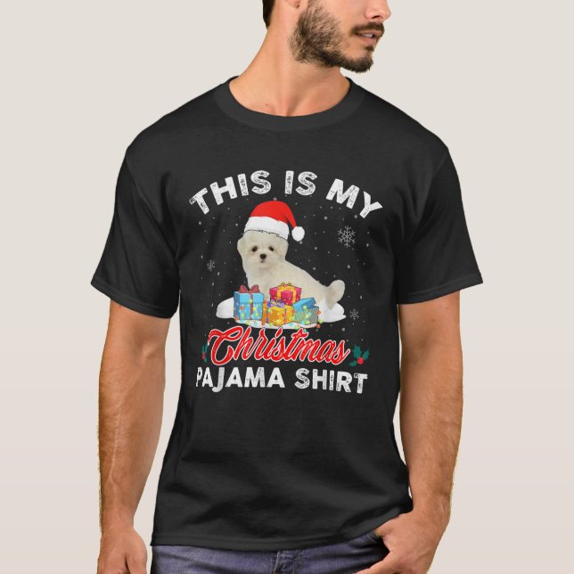 This Is My Christmas Pajama Maltese Dog Mom Dad  T-Shirt (Vorderseite)
