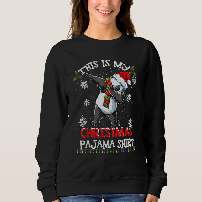 This Is My Christmas Pajama  Panda Santa Kids Boys Sweatshirt (Vorderseite)
