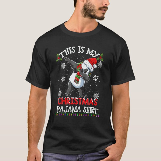 This Is My Christmas Pajama  Panda Santa Kids Boys T-Shirt (Vorderseite)