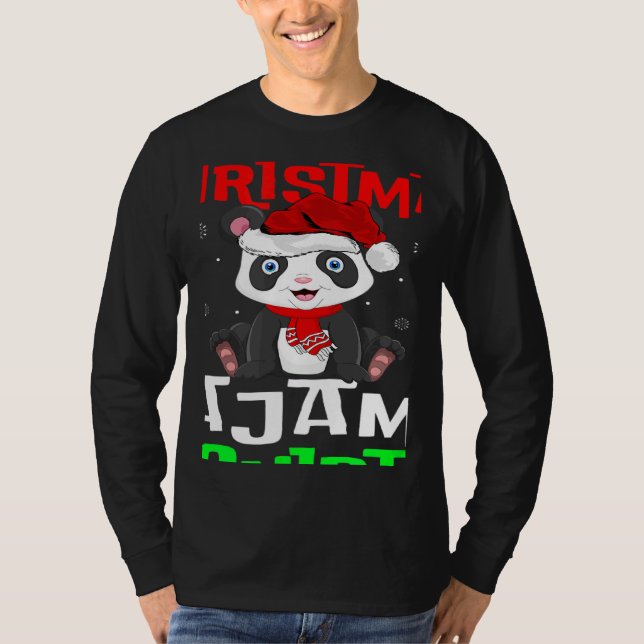 This Is My Christmas Pajama  Santa Hat Panda Xmas T-Shirt (Vorderseite)