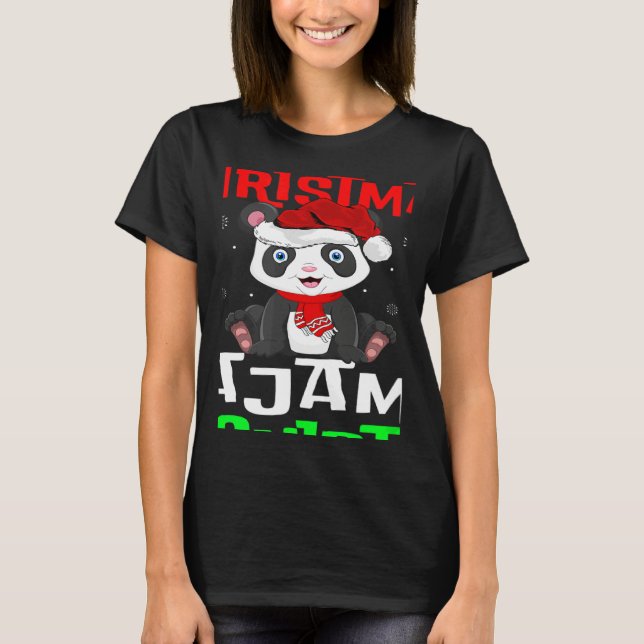 This Is My Christmas Pajama  Santa Hat Panda Xmas T-Shirt (Vorderseite)