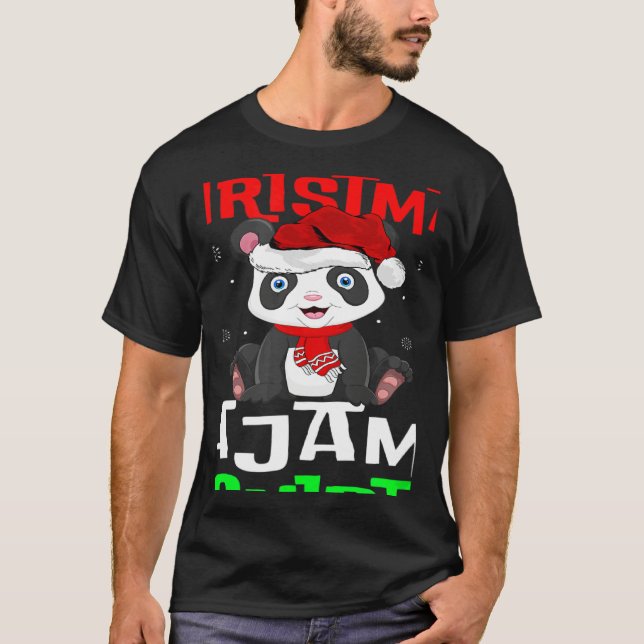 This Is My Christmas Pajama  Santa Hat Panda Xmas T-Shirt (Vorderseite)