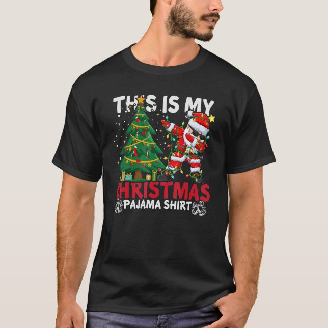 This Is My Christmas Pajama Santa Hat Xmas PJ cost T-Shirt (Vorderseite)