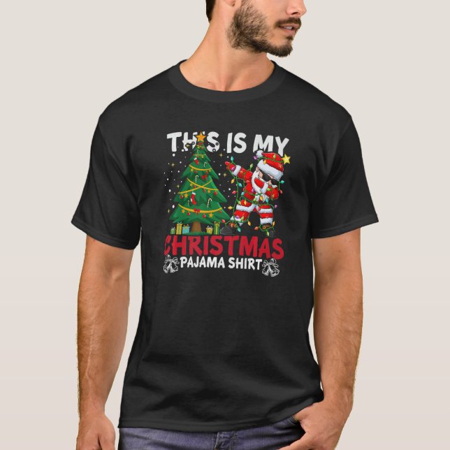 This Is My Christmas Pajama Santa Hat Xmas PJ cost T-Shirt (Vorderseite)