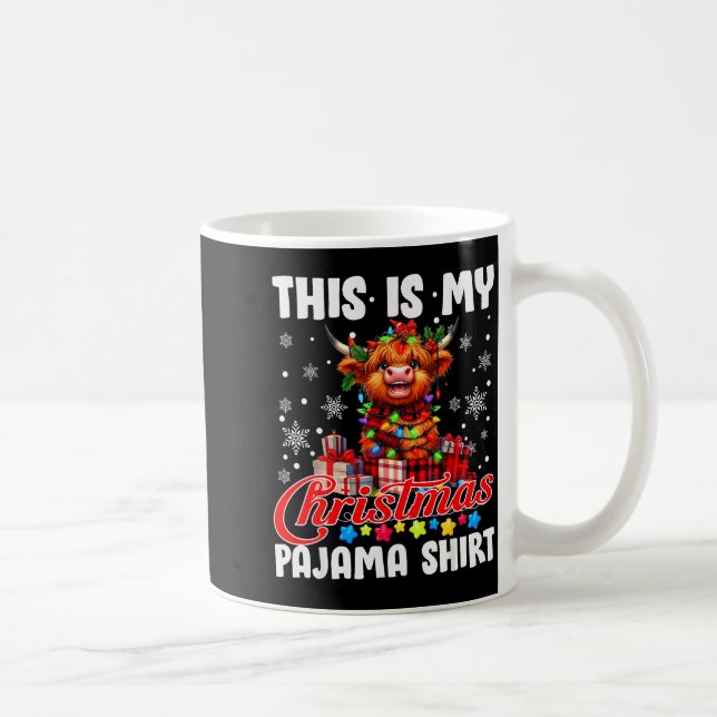 This Is My Christmas Pajama Santa Highland Cow Chr Kaffeetasse (Rechts)