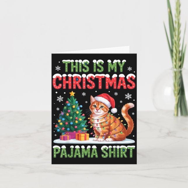 This Is My Christmas Pajama Shirt Cat Lovers Holid Karte (Vorderseite)