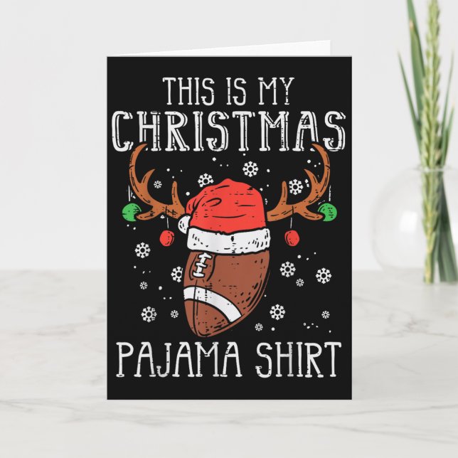 This Is My Christmas Pajama Shirt Football Xmas Sr Karte (Vorderseite)