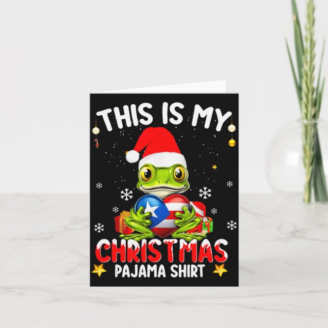 This Is My Christmas Pajama Shirt Fun Puerto Rico  Karte (Vorderseite)