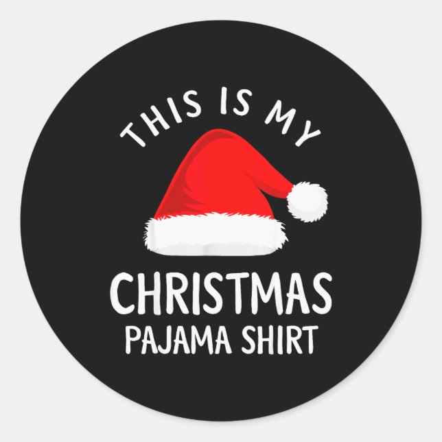 This Is My Christmas Pajama Shirt Funny Christmas  Runder Aufkleber (Vorderseite)