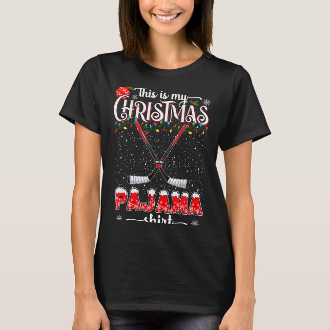 This Is My Christmas Pajama Shirt Funny Ice Hockey (Vorderseite)